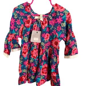 Matilda Jane Girls Floral Print Rayon Bell Sleeve Dress